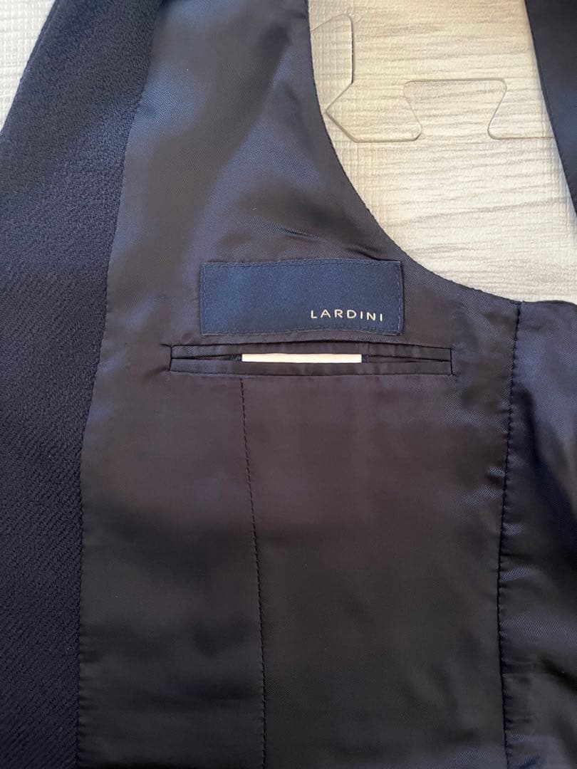 LARDINI ラルディーニ ジレ ベスト ネイビー 42 ブートニエール付