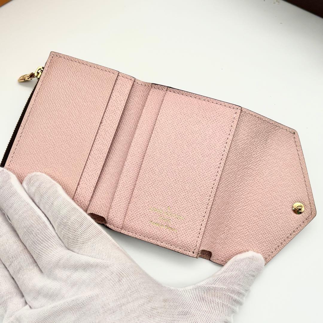ルイヴィトン モノグラム ポルトフォイユ ゾエ 財布 三つ折り ピンク ローズ