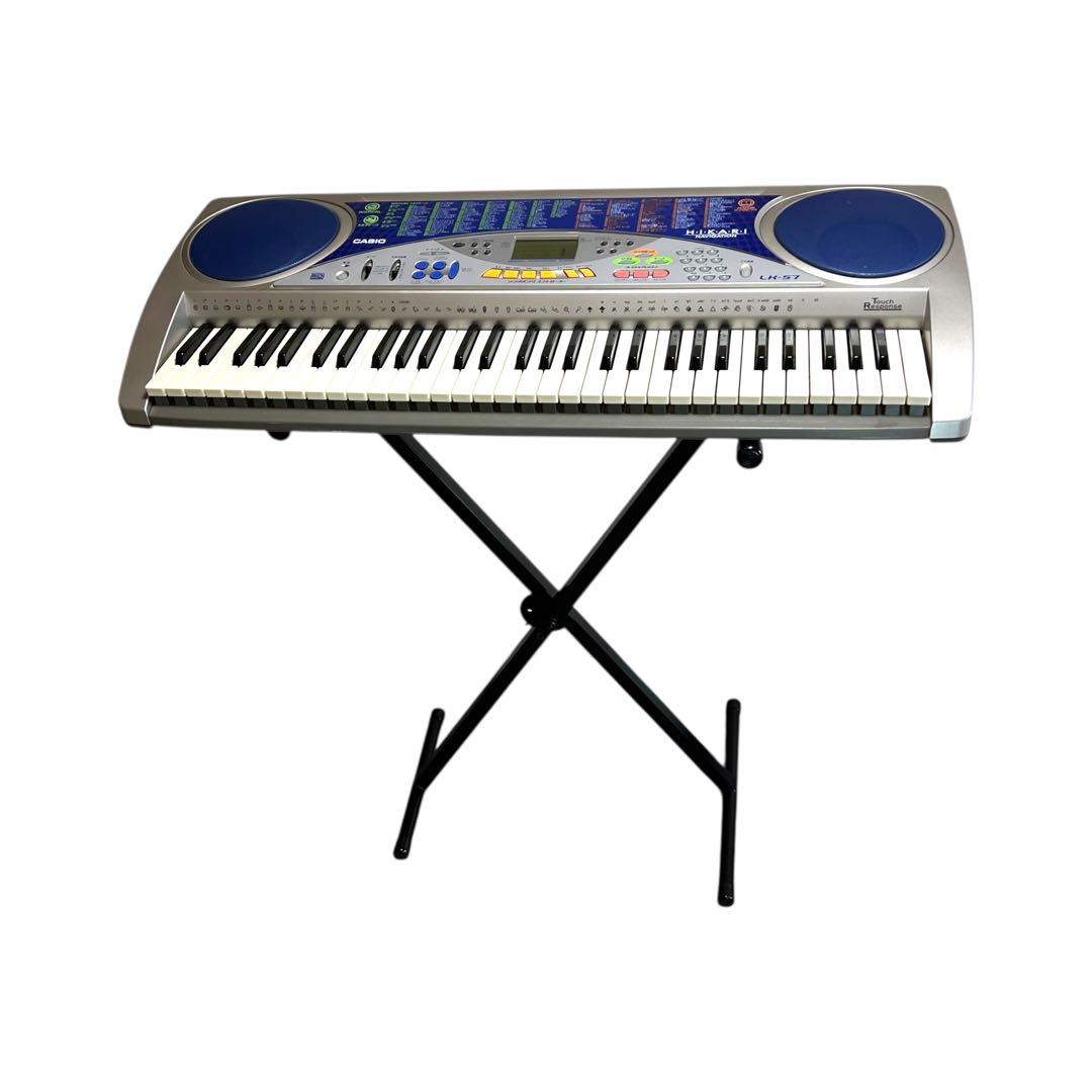 【美品・スタンド付】CASIO カシオ　電子ピアノ　LK-57　光ナビゲーション