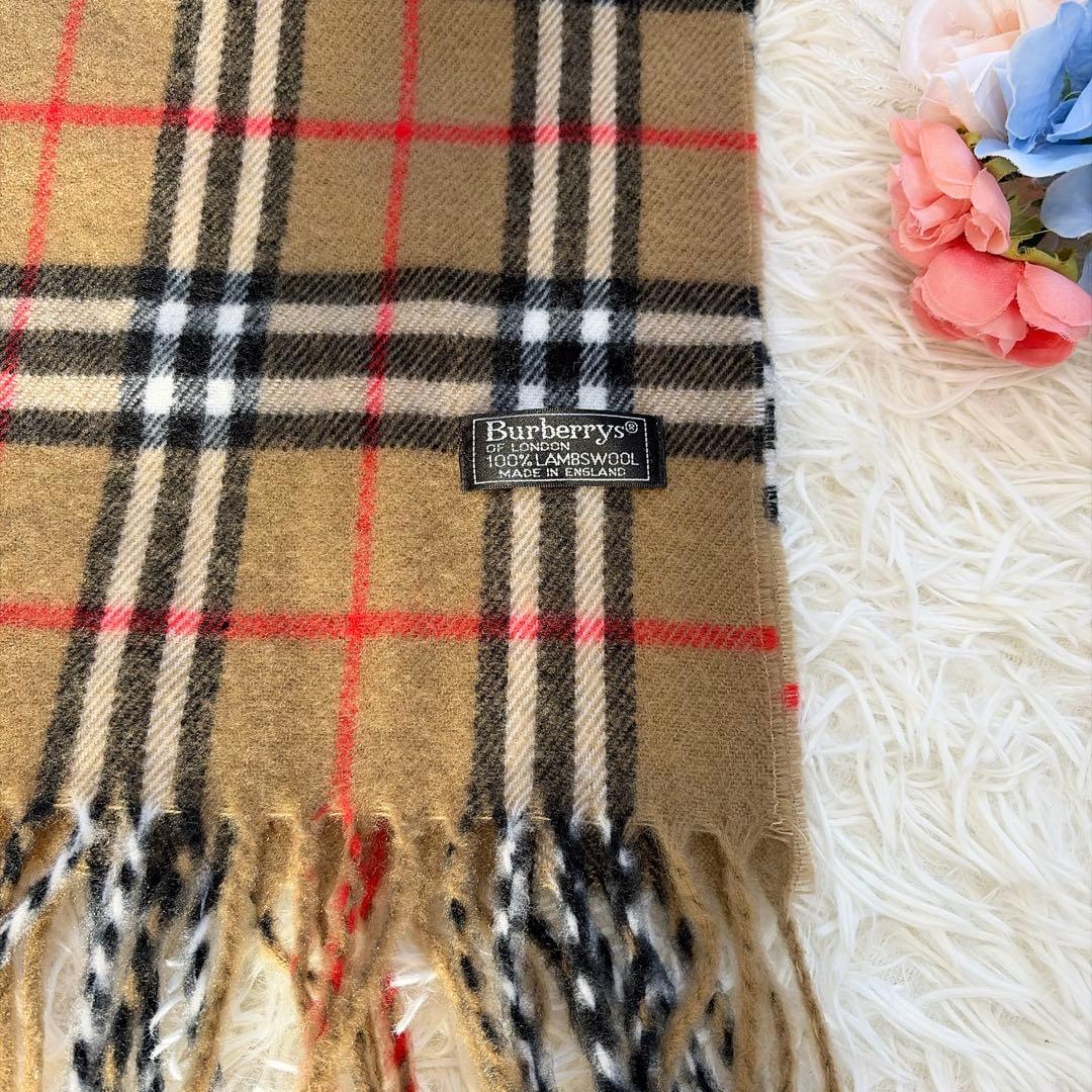 【美品】Burberrys ノバチェック マフラー ラムウール イングランド製