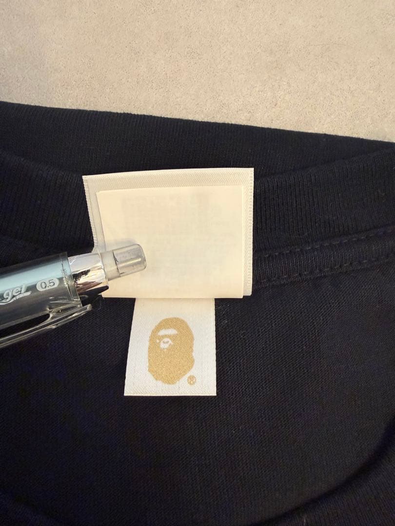 A BATHING APE ブラック　パープル　ラメ入り　L Tシャツ　エイプ