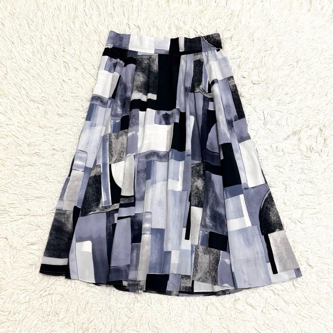 アンタイトル UNTITLED アートブロッキングプリント タックスカート 44