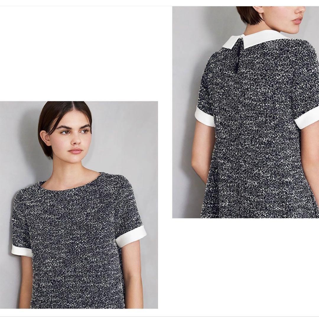 【美品】FOXEY NEW YORK 襟付きひざ丈ワンピース 38