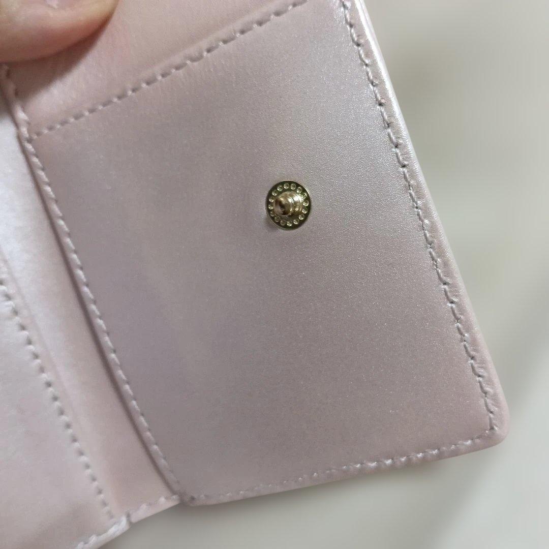 【美品】マリークワント 三つ折財布 パール ピンク 財布 MARY QUANT