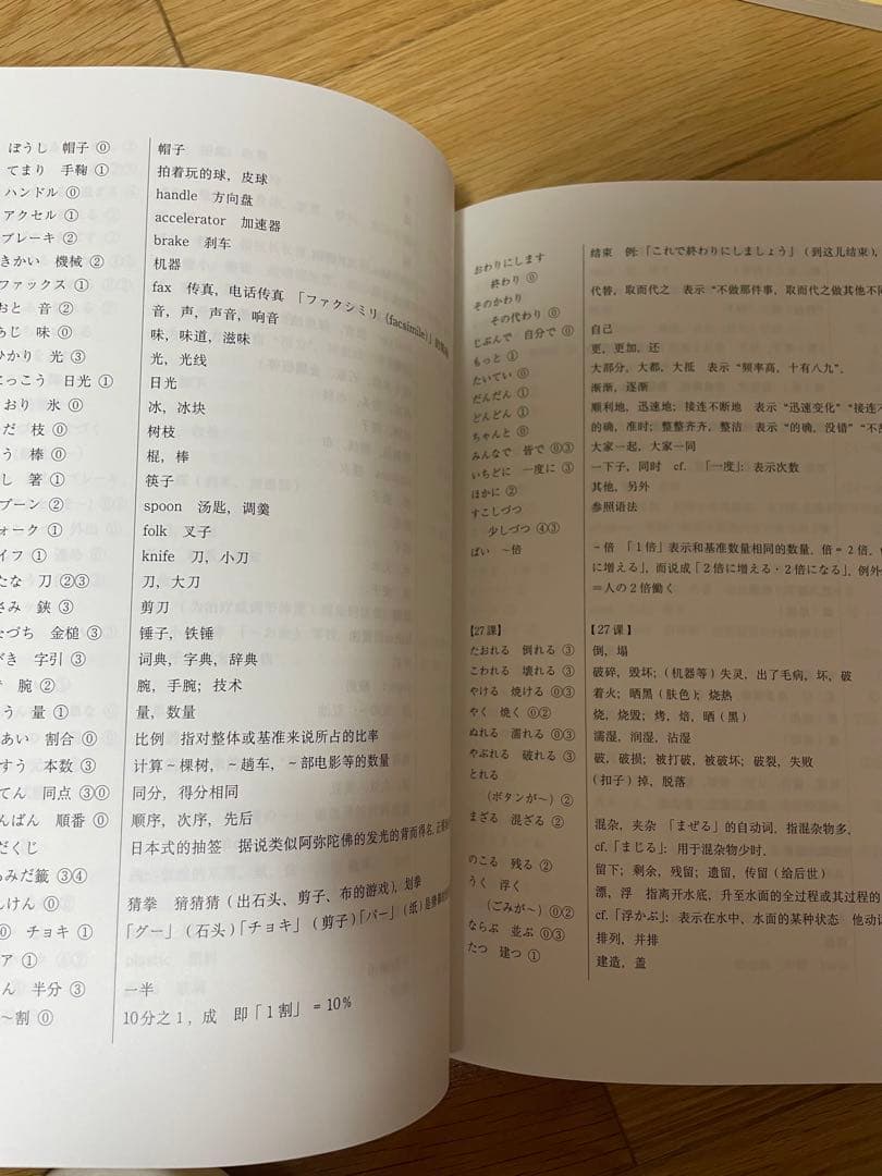 【新品】実力日本語:単語・文法解説書(中国語版)上下、問題集(上下) 4冊セット