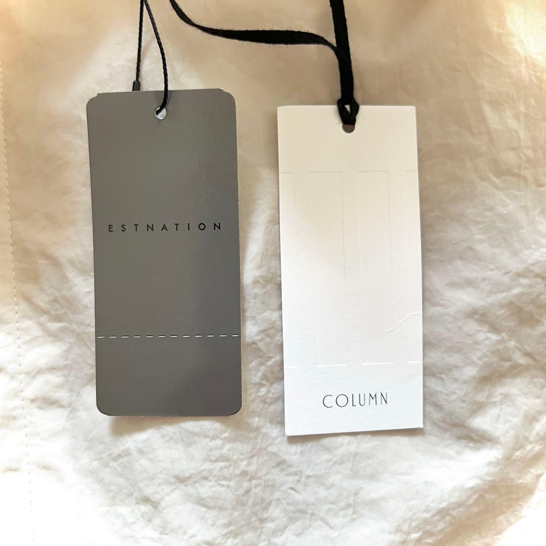 ［新品未使用］ESTNATION column ロングトレンチコート アイボリー