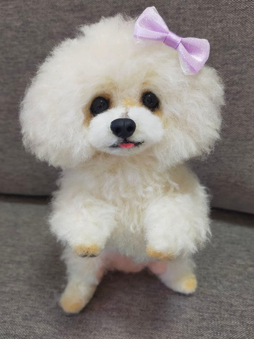 お値下げ。送料込み。トイプーちゃん。おねだり立ちポーズ。自立直立。舌チロ♡