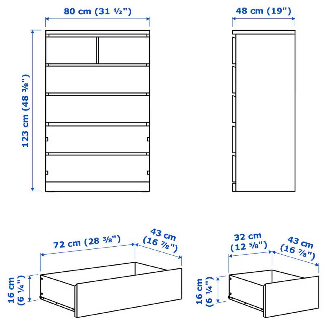 【専用】IKEA MALM チェスト（引き出し×6）