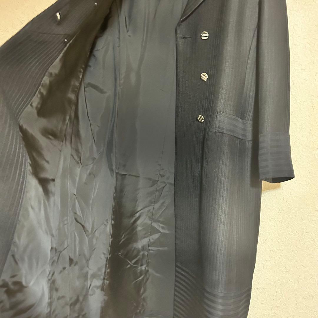 akihiko izukura 極美品✨シルク100% ブラック ロングコート