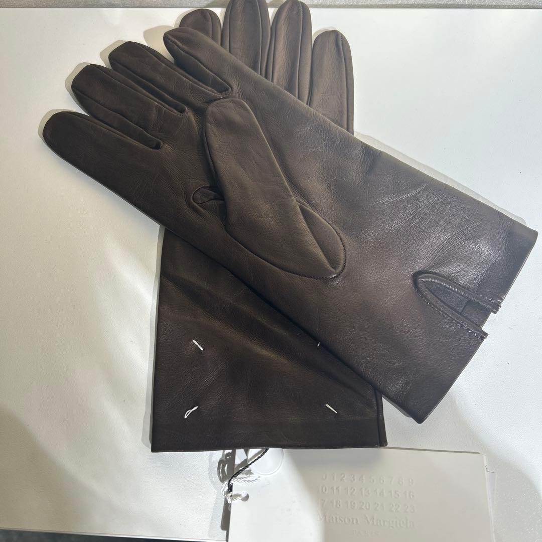 Maison Margiela ダークブラウン レザー手袋 Mサイズ