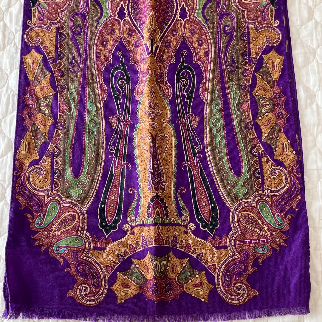 【ETRO】ペイズリー柄ストール 紫
