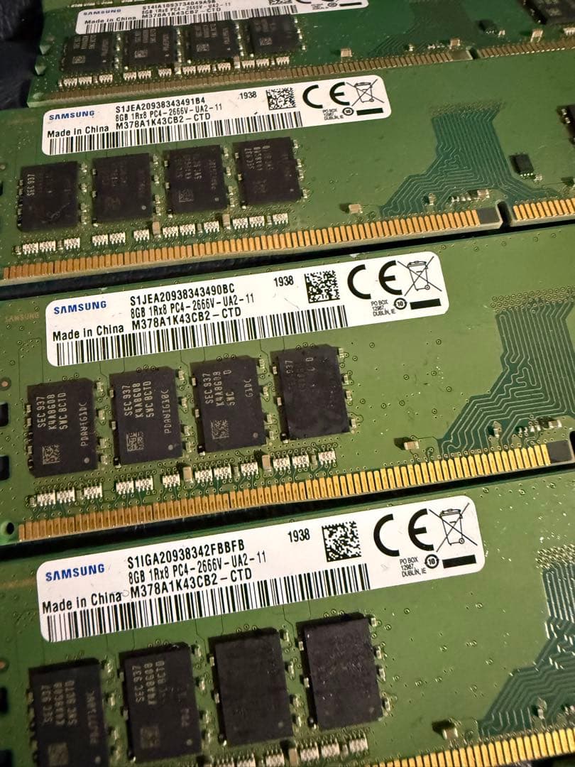 【大容量まとめ売り】SAMSUNG DDR4-2666 8GB × 25枚セット