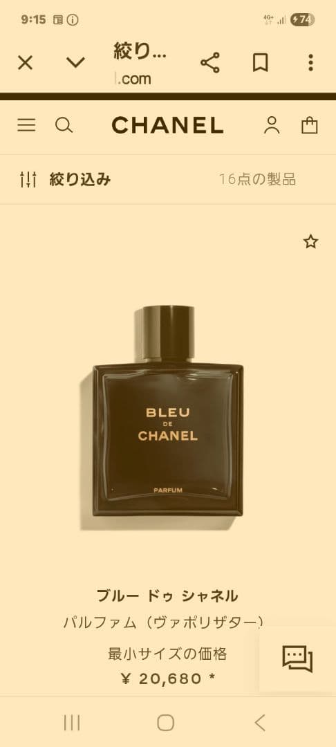 土日限定価格！BLEU DE CHANEL パルファム 男性用100ml