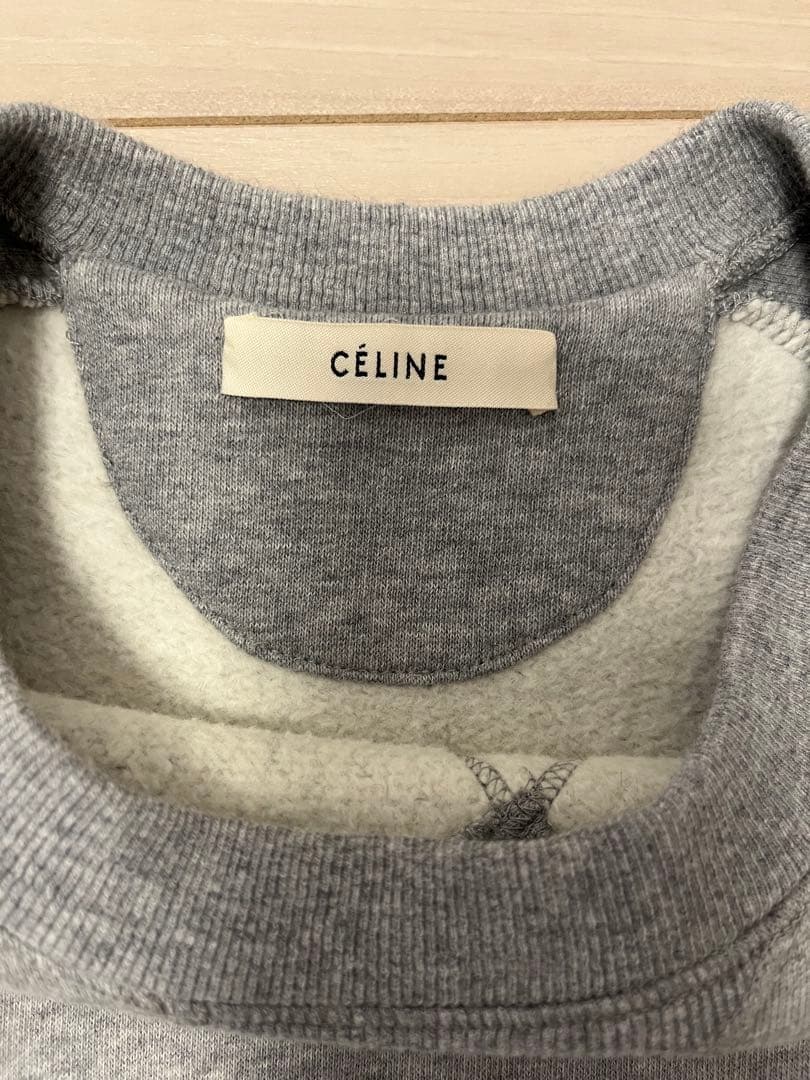 CELINE フィービー期　トリオンフ刺繍　バイカラー　スウェットワンピース