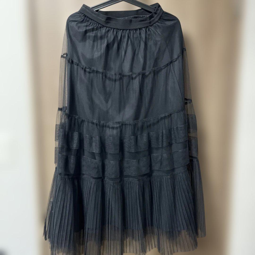 ブラックチュールロングスカート