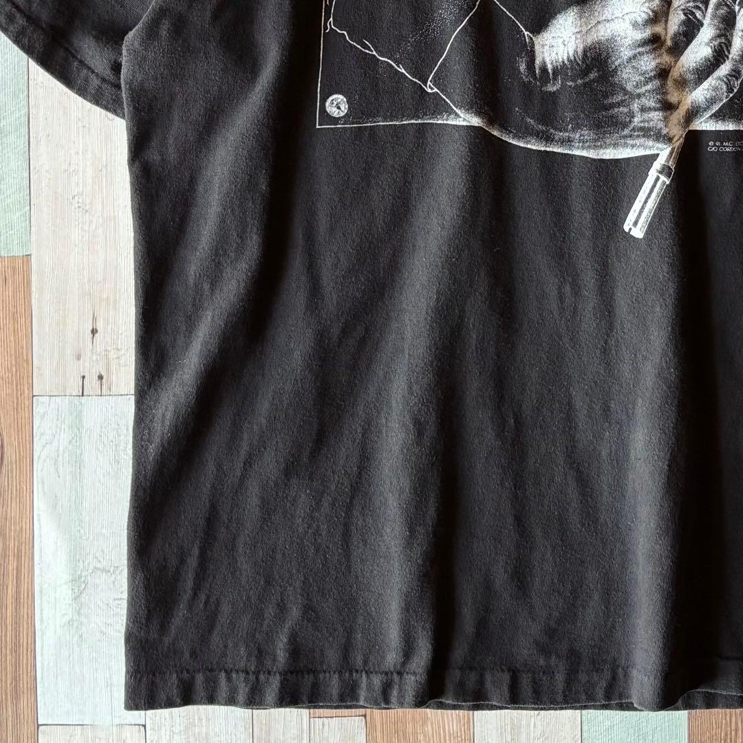 【USA製】90s M.C.Escher 描く手 アートプリントTシャツ L