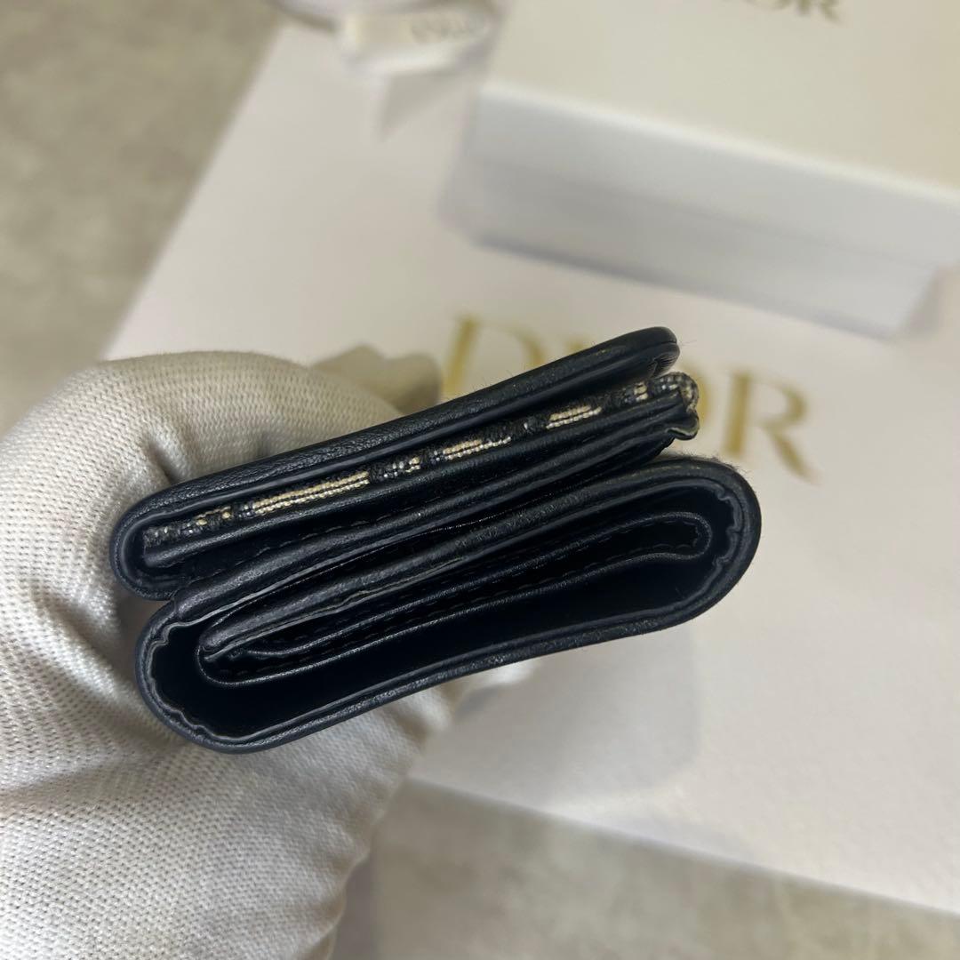 美品✨クリスチャンディオール ロゴ キャンバス 三つ折り財布