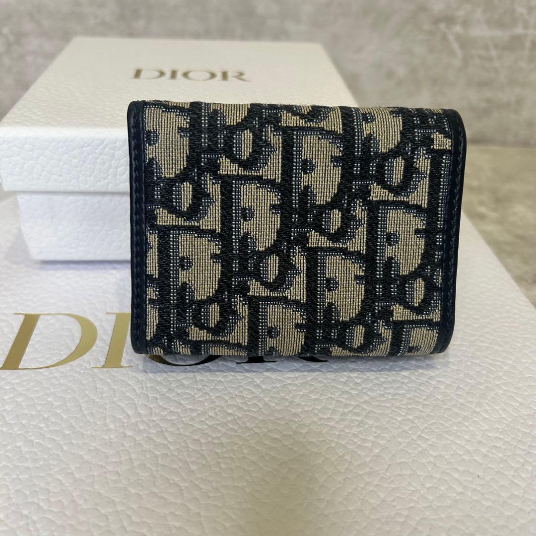 美品✨クリスチャンディオール ロゴ キャンバス 三つ折り財布