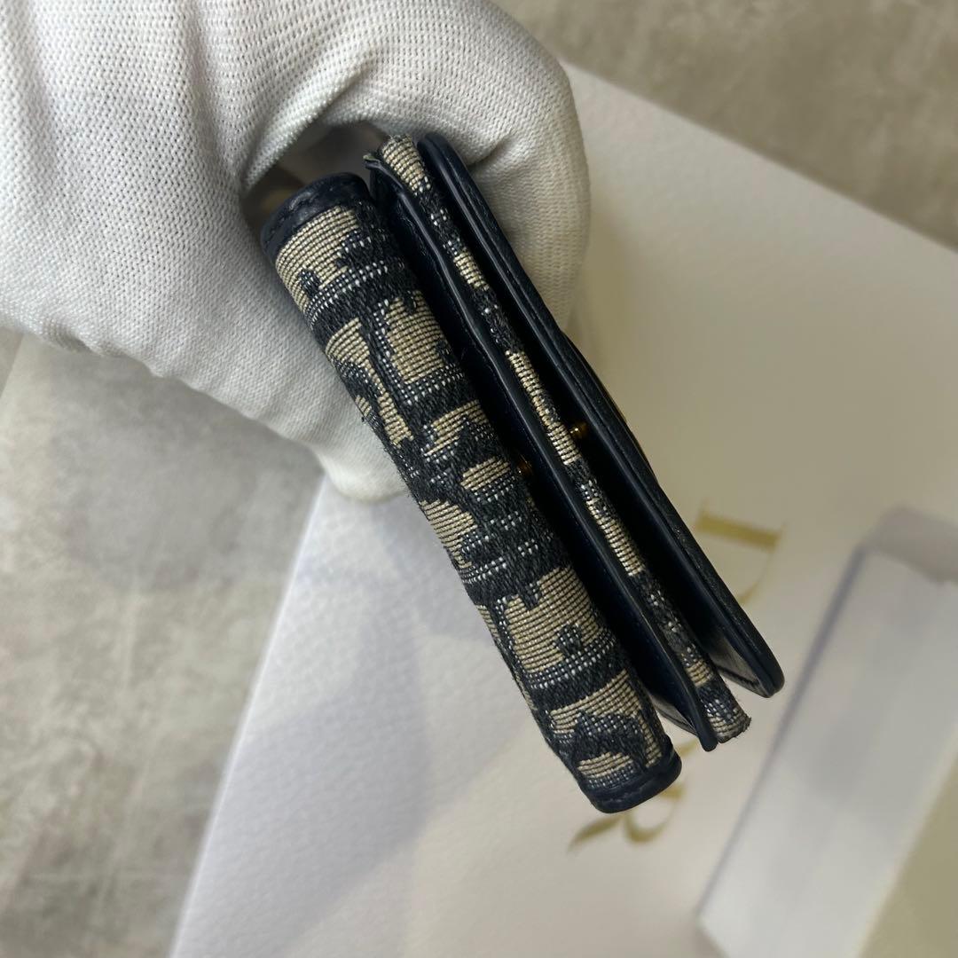 美品✨クリスチャンディオール ロゴ キャンバス 三つ折り財布