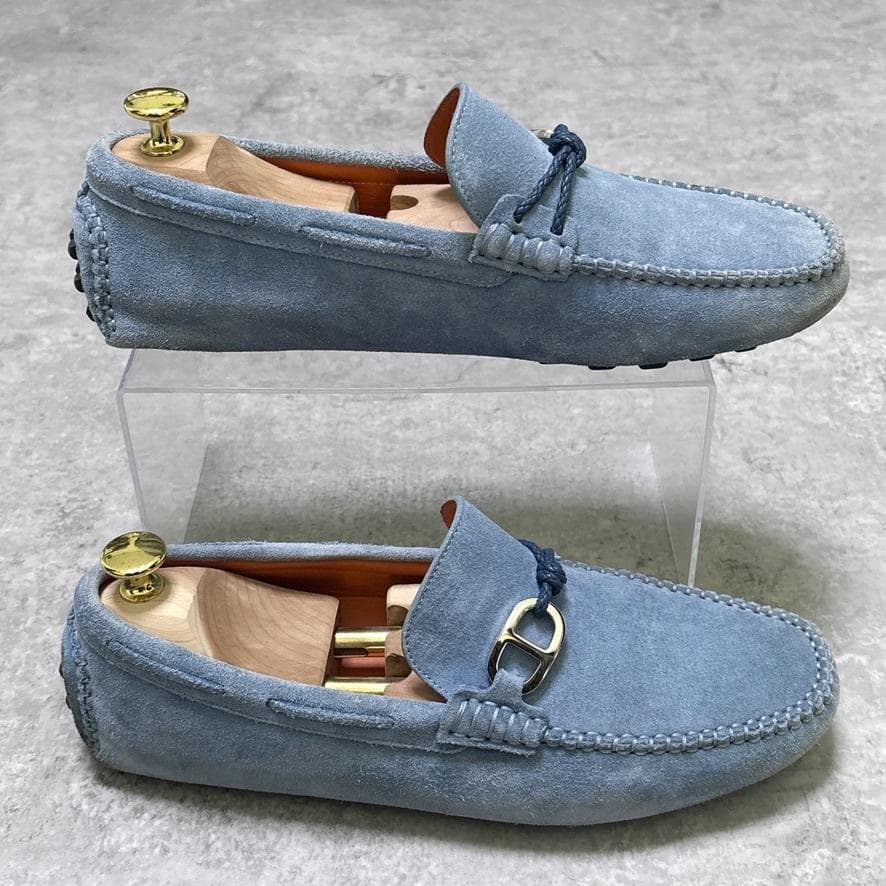 エルメス アレッサンドロ スエード モカシン ドライビング シューズ 40
