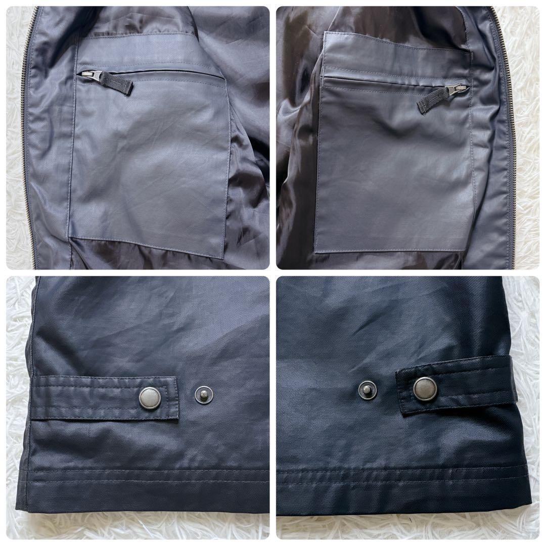 OLD GAP 00s フェイクレザー ブルゾン 黒 コーティングコットン PU
