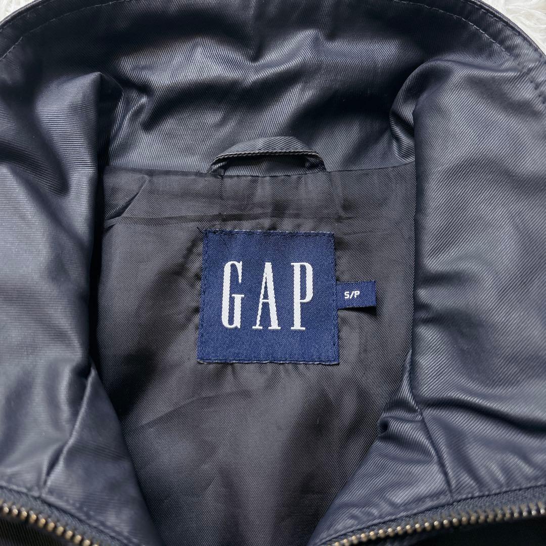 OLD GAP 00s フェイクレザー ブルゾン 黒 コーティングコットン PU