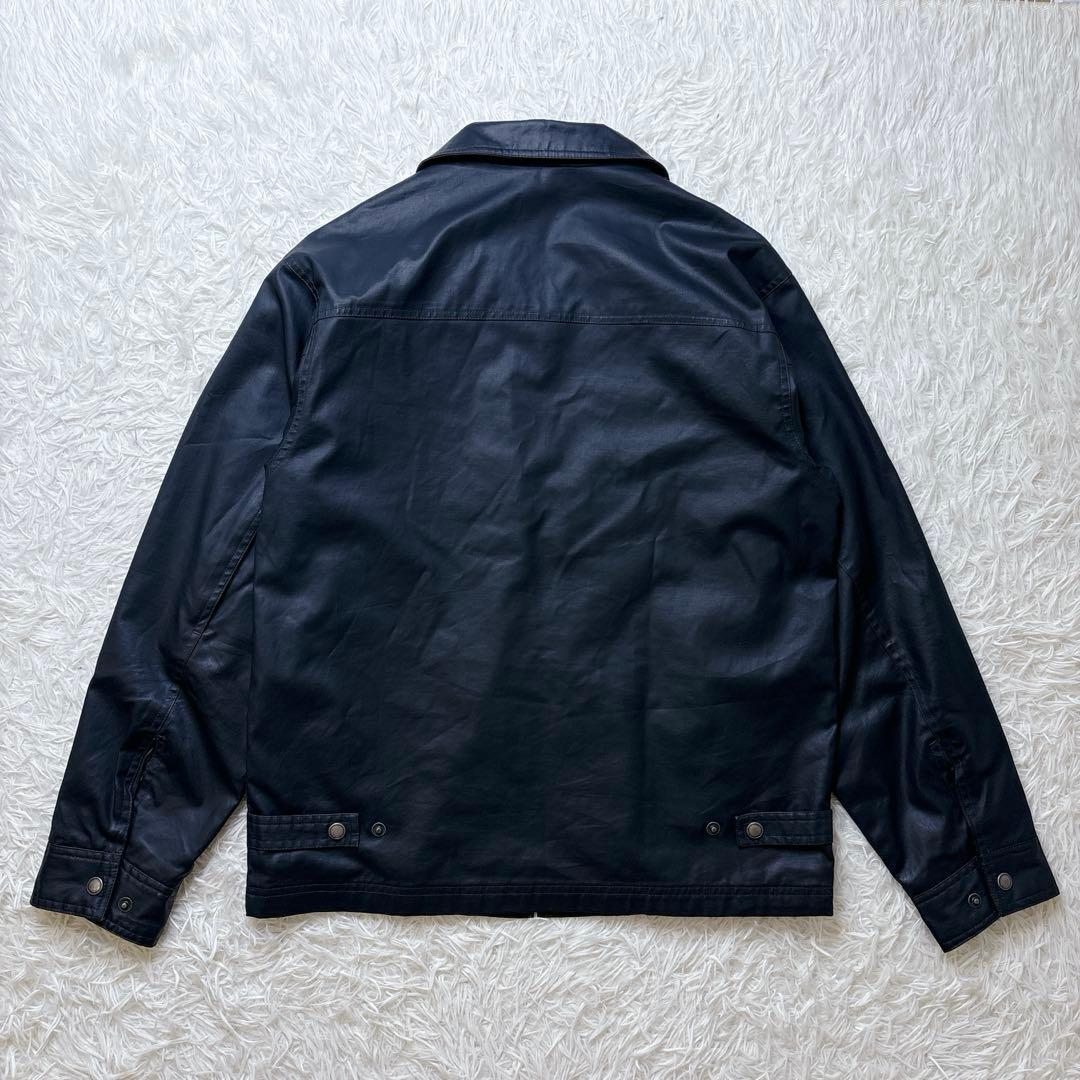 OLD GAP 00s フェイクレザー ブルゾン 黒 コーティングコットン PU
