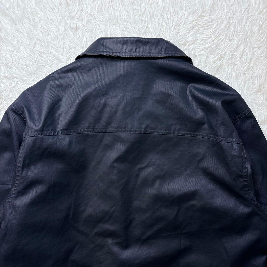 OLD GAP 00s フェイクレザー ブルゾン 黒 コーティングコットン PU
