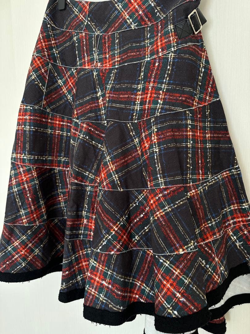 tricot COMME des GARÇONSチェック ティアードスカート