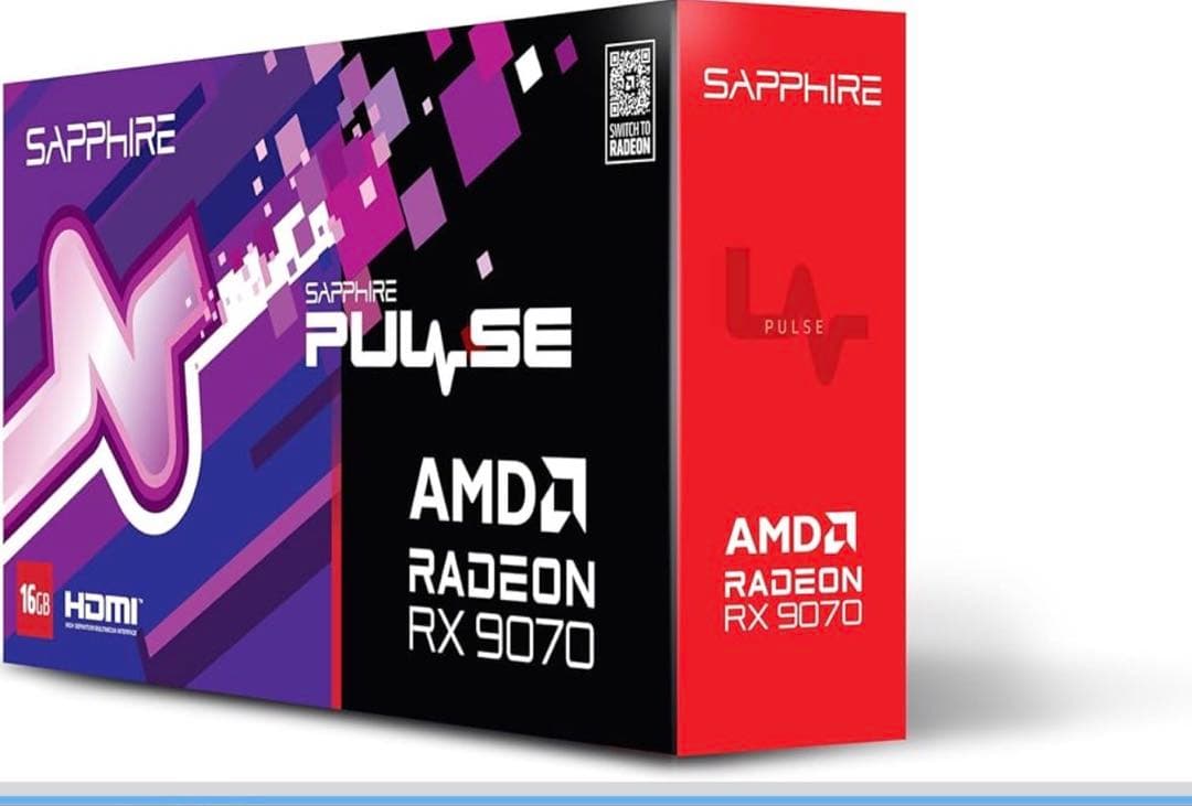 グラフィックボード・グラボ・ビデオカード Radeon RX9070 SAPPHIRE PULSE GAMING 16GB
