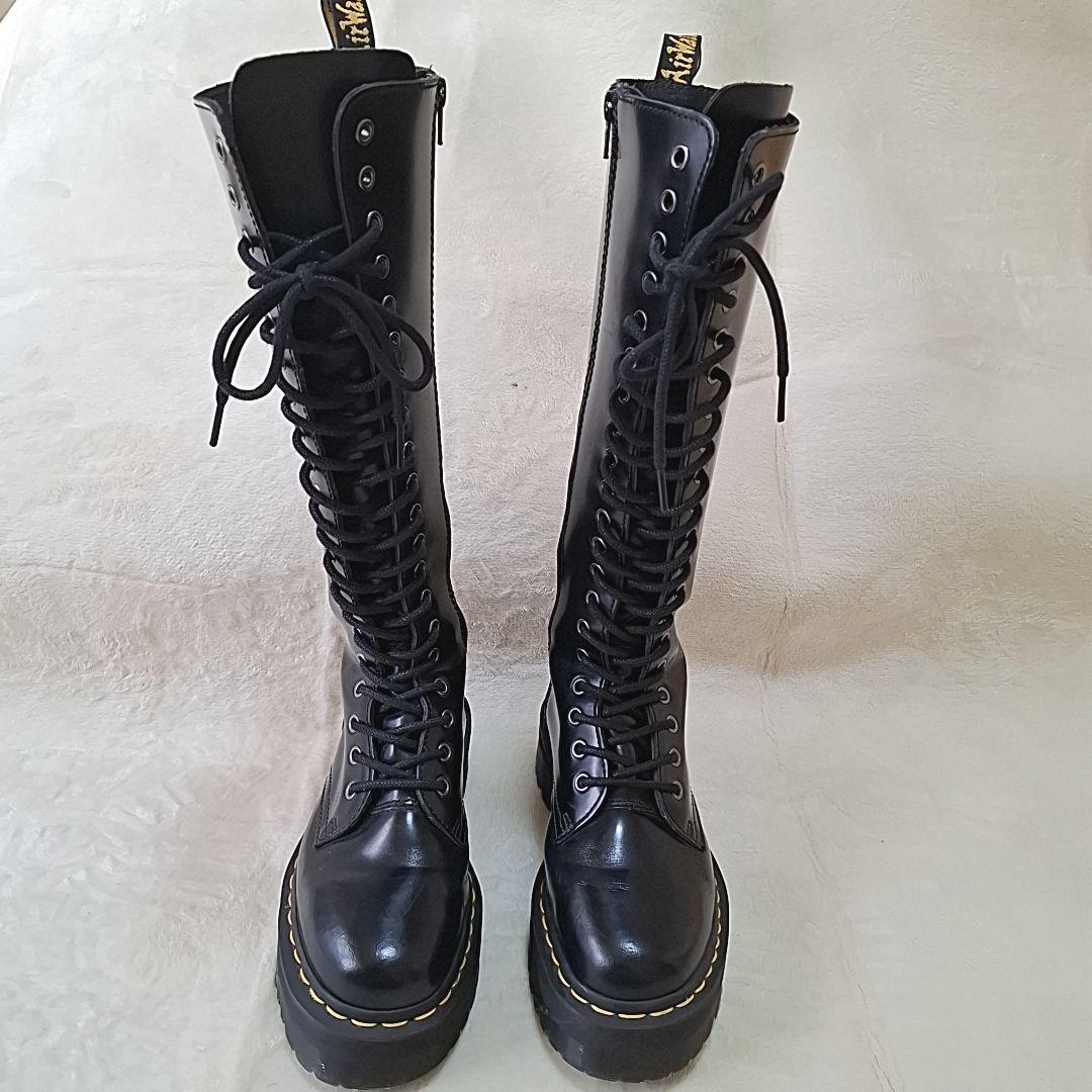 希少 美品【約23.5㎝】 Dr.Martens 厚底ロングブーツ 20ホール
