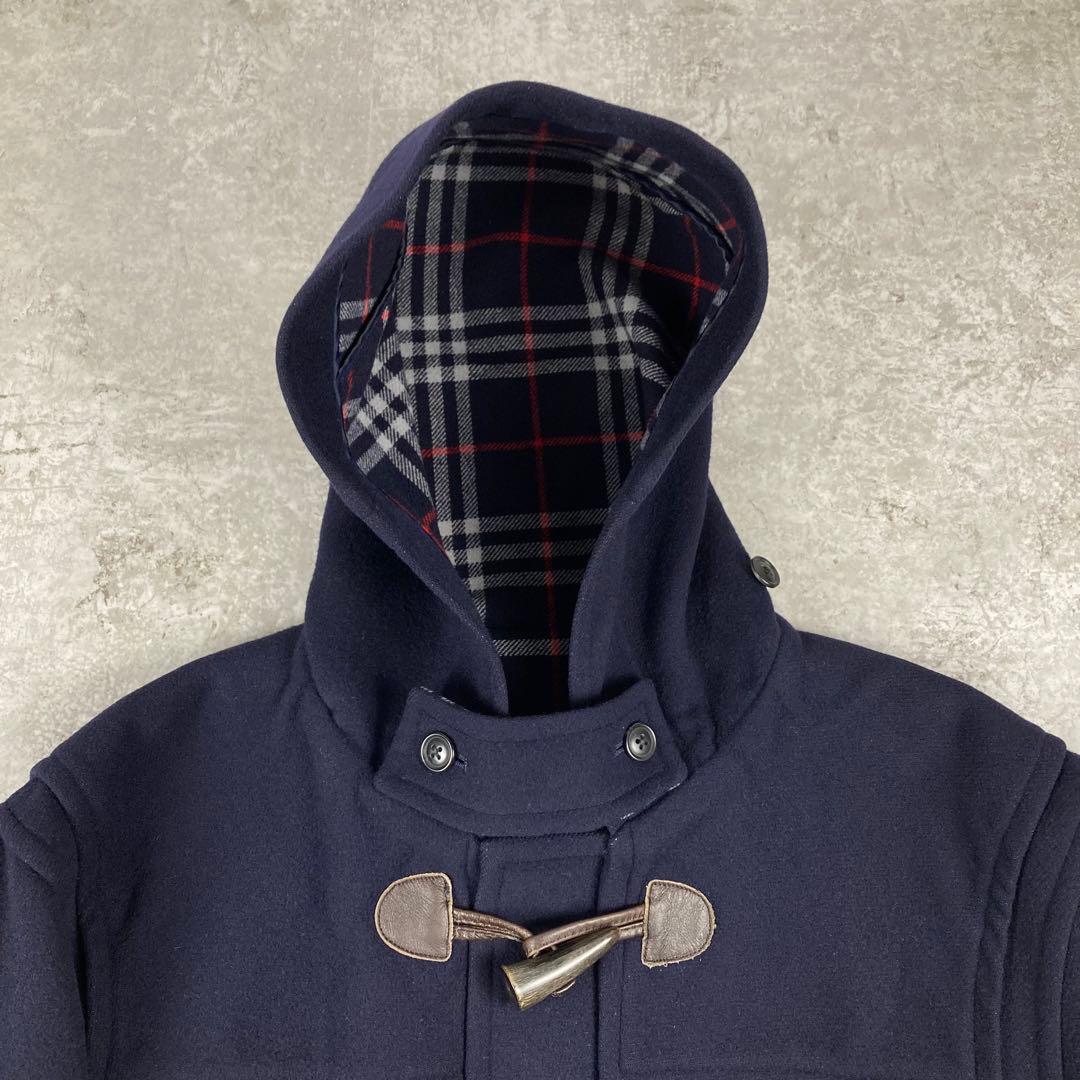 BURBERRY バーバリーロンドン　ダッフルコート　L カシミヤ混　ネイビー
