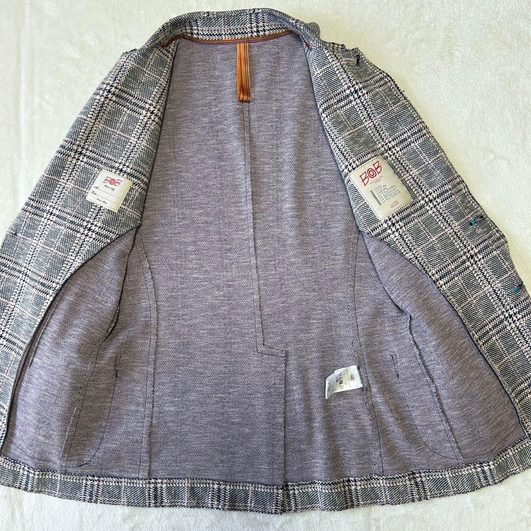 美品 bob ボブ イタリア製 コットン ジャージー アンコン ジャケット46