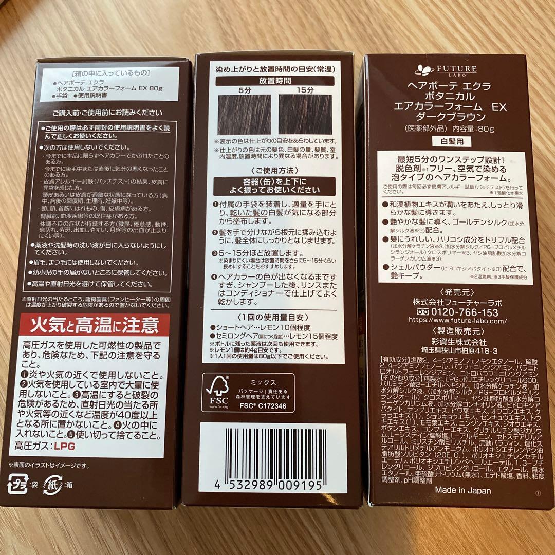 ヘアボーテ　エクラボタニカル　エアカラーフォームEX 80g ダークブラウン