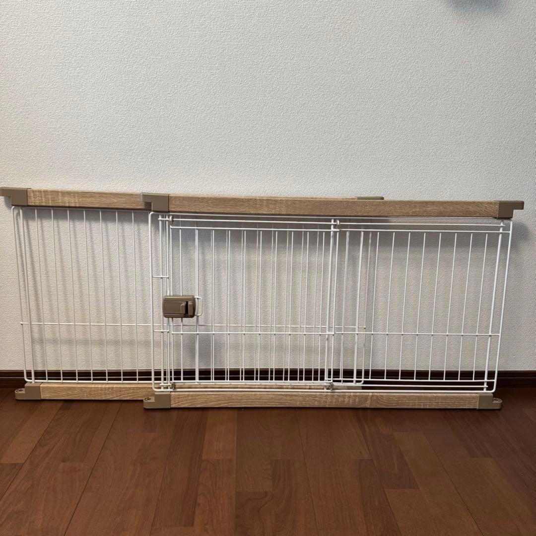 【美品】アイリスオーヤマ 犬 ウッディシステムサークル　屋根付き　ナチュラル
