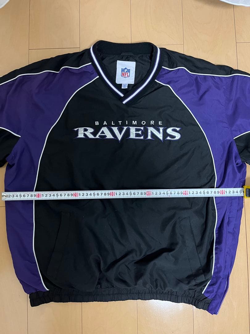 NFL レイブンズ ナイロンプルオーバー XL 黒紫 90s 古着 ストリート
