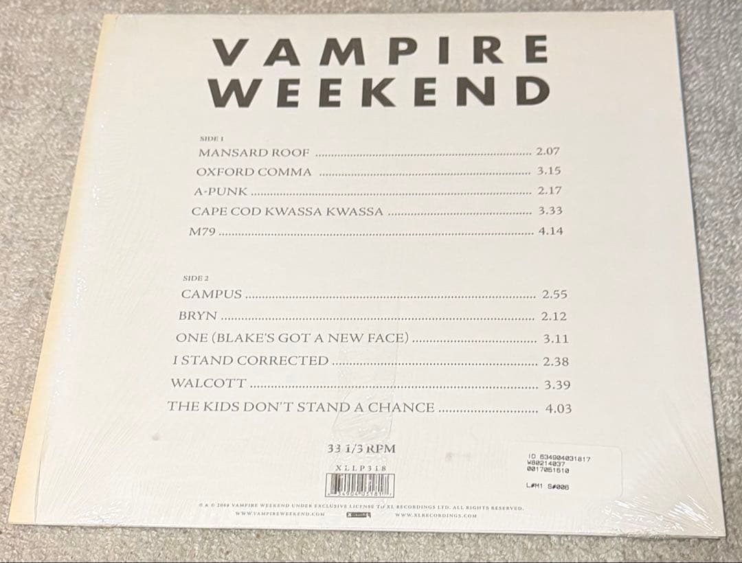 Vampire Weekend 1st LPレコード