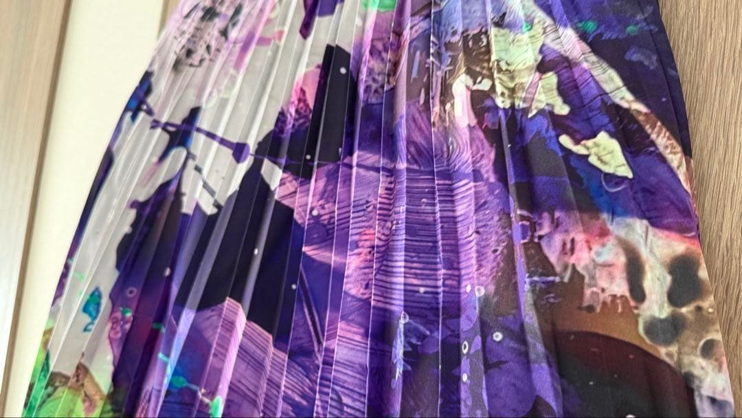 スカート RADIO EVA Graffiti Pleated Skirt PURPLE
