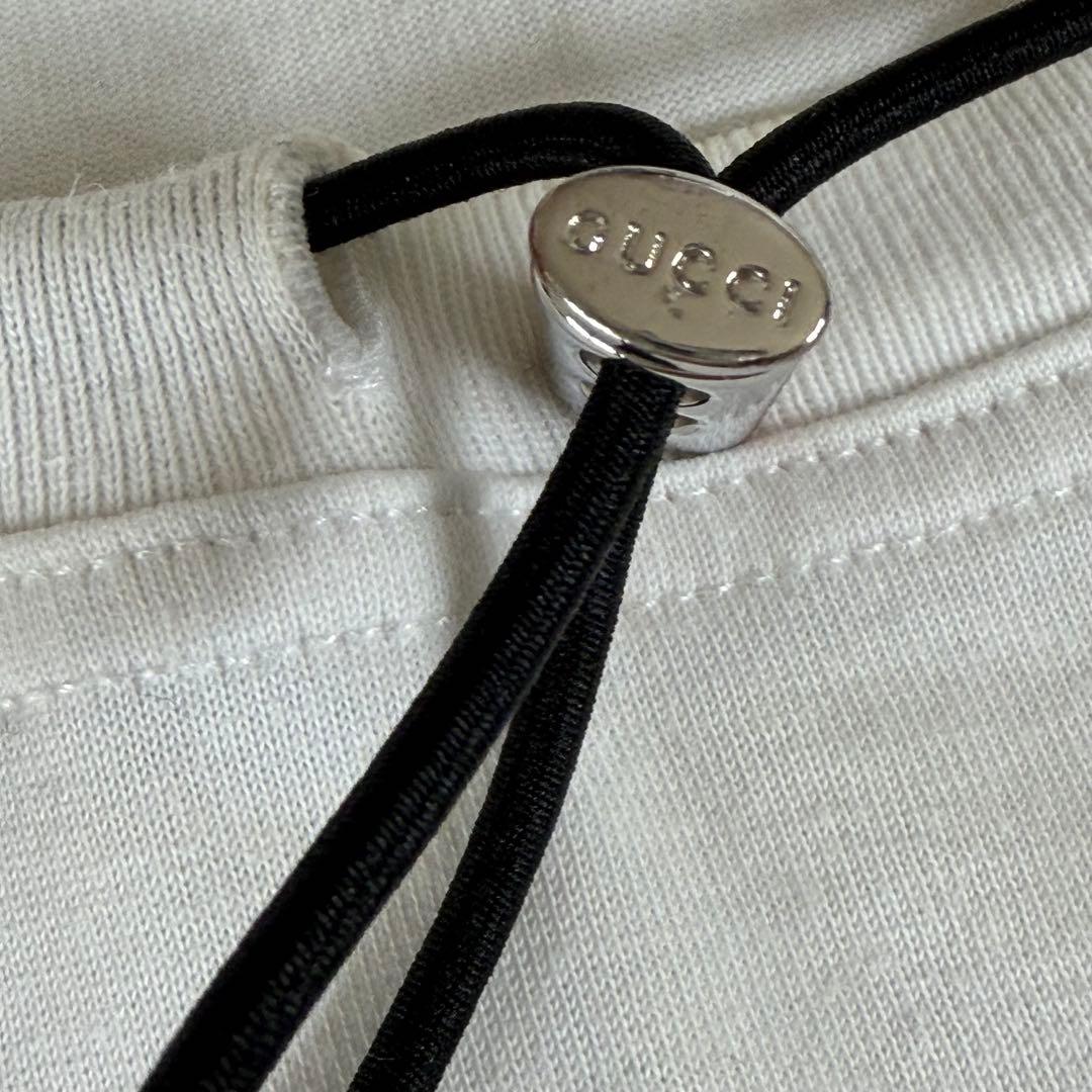 レア✨正規品✨グッチ　Tシャツ　カットソー　ドローコードネック　ホワイト　白
