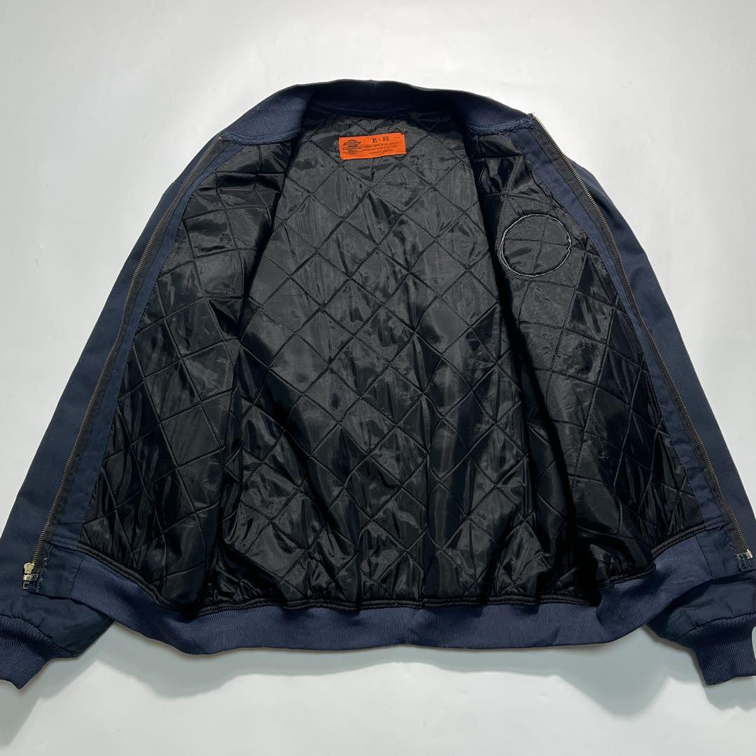 90s ディッキーズ MA1型 ワークジャケット XL 紺 ネイビー 8085