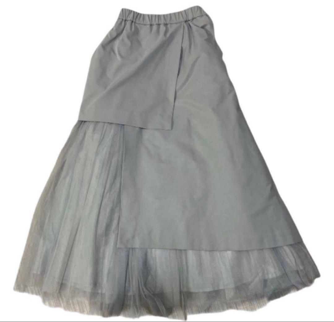 美品 AMERI VINTAGE チュールレイヤードスカート グレージュ S