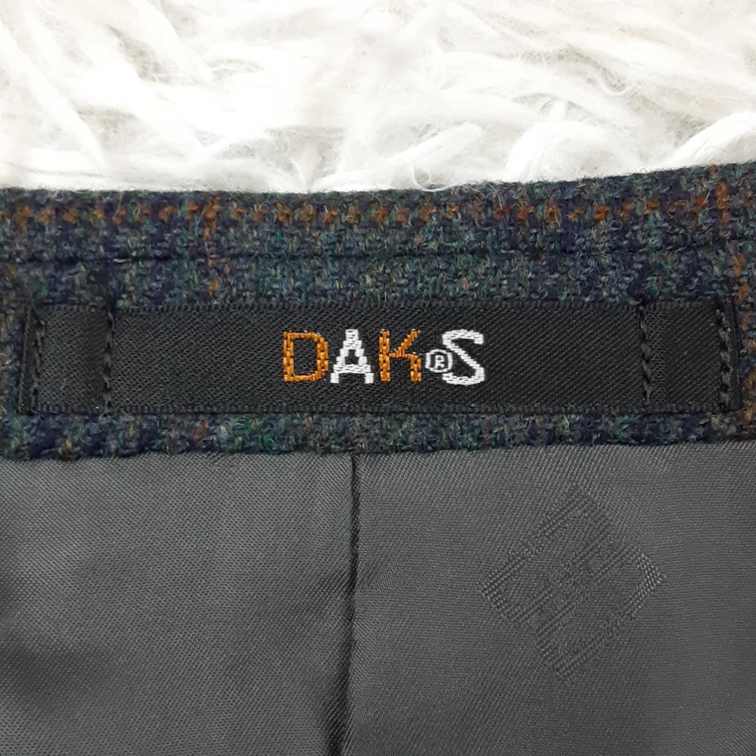 美品◎DAKS ダックス テーラードジャケット グレー チェック 日本製 総裏地
