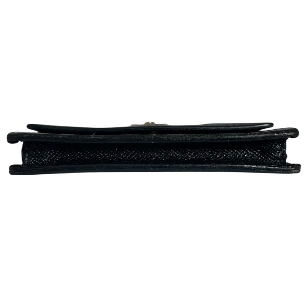 希少✨プラダ カードケース 名刺入れ サフィアーノレザー ロゴ金具 ブラック