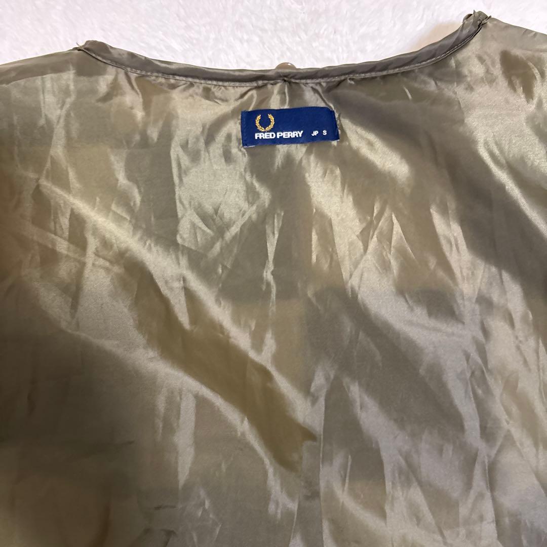 FRED PERRY モッズコート S カーキ ライナー付 ブロックチェック