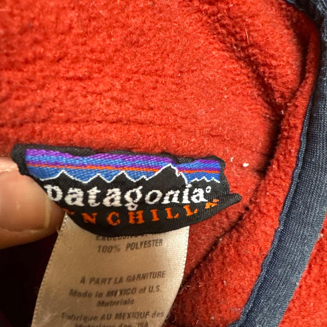 と*ゃ様 90s〜Patagoniaシンチラ ハーフジップ 赤 Mサイズ