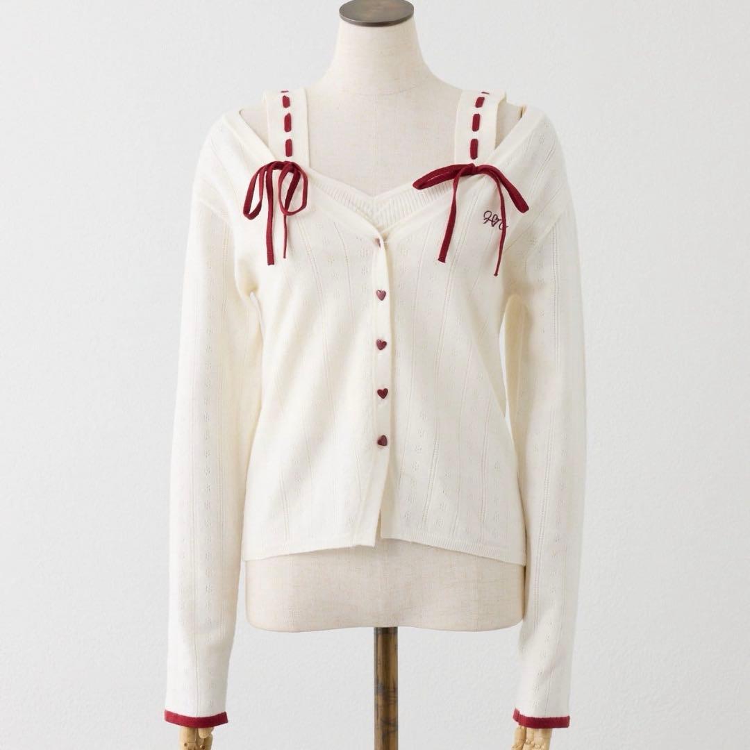 【Heart collection】ハートボタンビスチェセットカーディガン