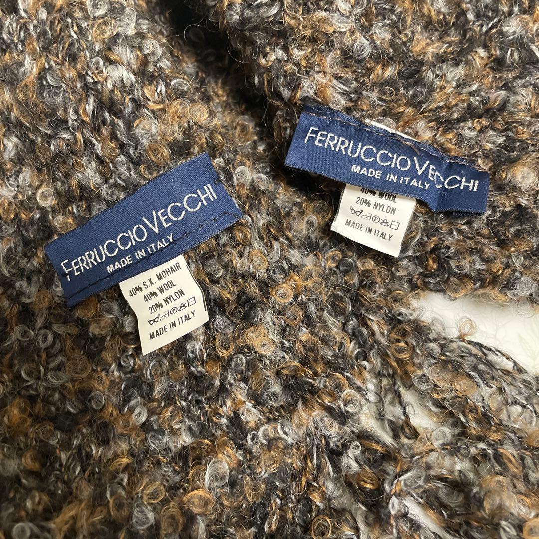 新品 Ferruccio Vecchi イタリア製モヘア混 マフラー帽子セット
