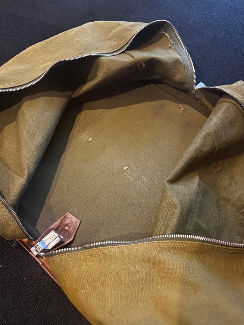 バッグ 30's~ canvas duffle bag w/ old Talon zip