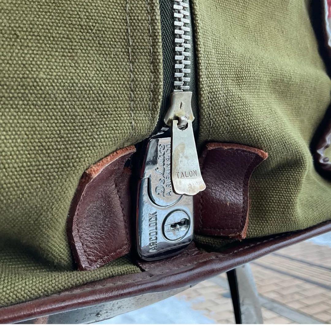 バッグ 30's~ canvas duffle bag w/ old Talon zip