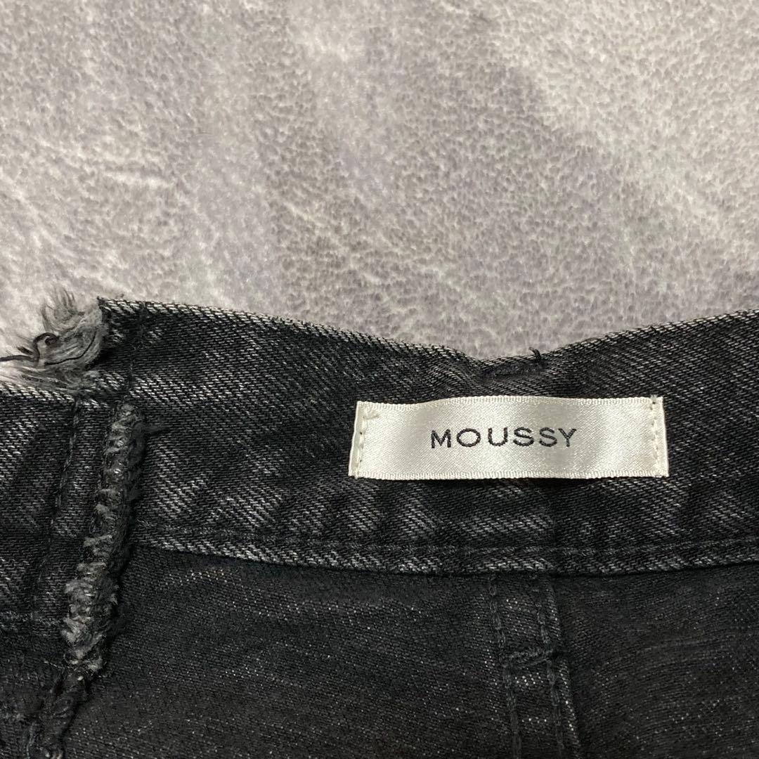 美品　moussy CROSS WAIST WIDE STRAIGHT ブラック